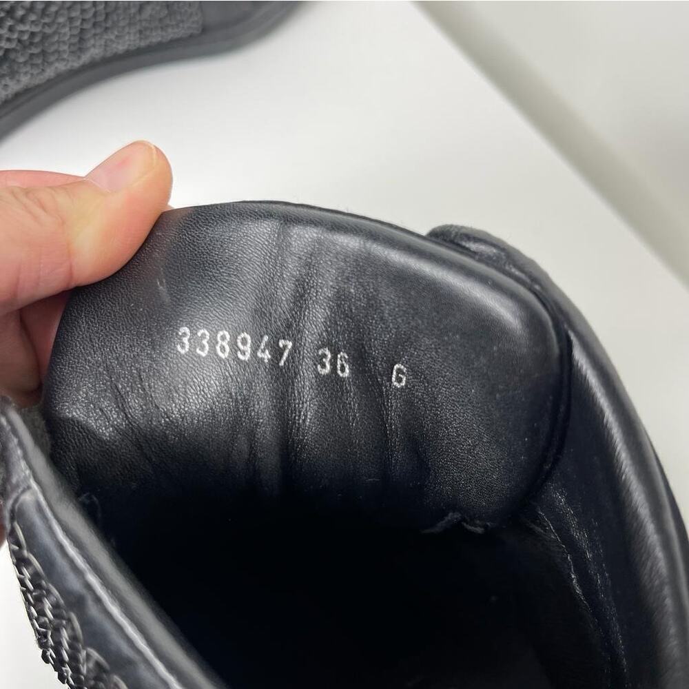 Gucci Black Satin Crystal Embellished Coda High Top Sneakers 36 - Picture 11 of 11
